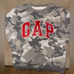 GAP Kids Gray Camo Sweatshirt with Red Accents